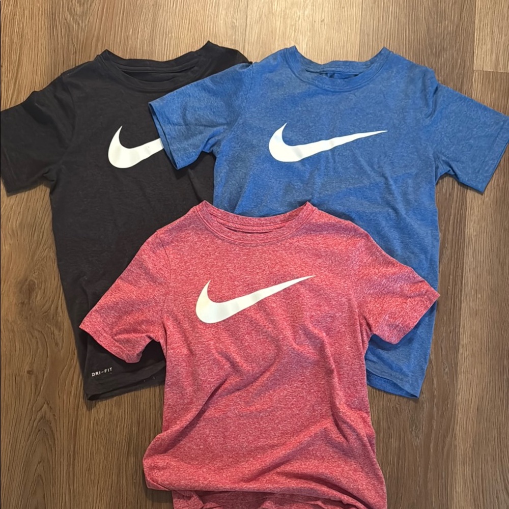 Nike Kids' T-Shirts - Black, Blue, and Red Bundle Of 3